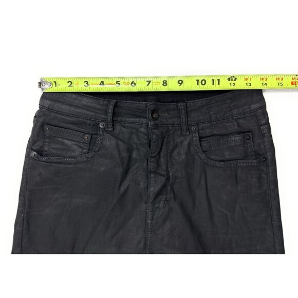 Rick Owens DRKSHDW Waxed Detroit Cut Jeans Sz 29x29 Slim Fit Stretch Denim Italy - Picture 7 of 16